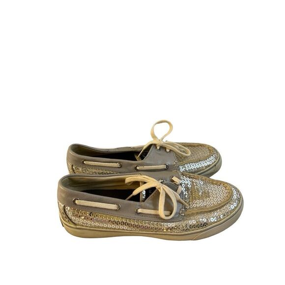 Sperry Topsider loafers silver sequins womens 8 - Picture 1 of 6